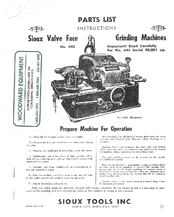 Sioux Model 685L Valve Grinder Parts Manual