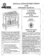Empire CIVF-25C-3 Installation Instructions And Owner's Manual