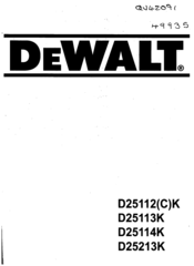 DeWalt D25112CK Instruction Manual
