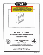 Heat-N-Glo SL-3000 Installation And Operation Manual