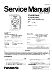 Panasonic RQ-CR07VGU Service Manual