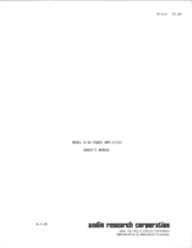 Audio Research D-40 Owner's Manual