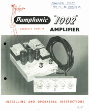 Pamphonic 1002A Installing And Operating Instructions
