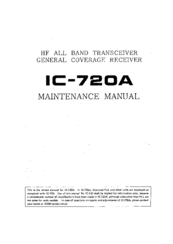 Icom IC-720A Maintenance Manual