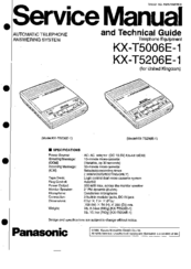 Panasonic KX-T5206E-1 Service Manual