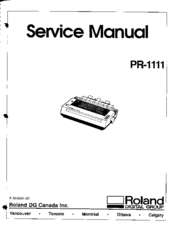 Roland PR-1111 Service Manual