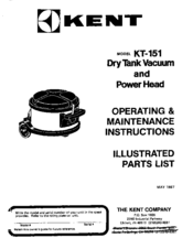 KENT KT-151 Operating & Maintenance Instructions