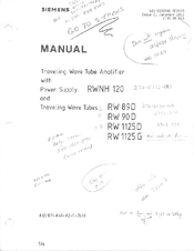 Siemens RW 89D Manual