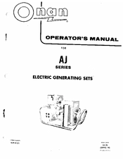 Onan aj series Operator's Manual