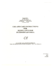 Magikitch'n LPCE 30 Use And Care Instructions Manual