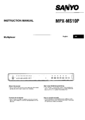 Sanyo MPX-MS10P Instruction Manual