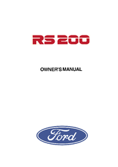 Ford RS200 Owner's Manual