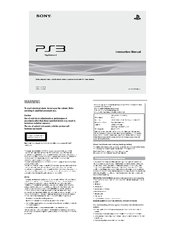 Sony PS3 CECH-2001 Instruction Manual