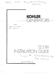 Kohler 12.5 RV Installation Manual