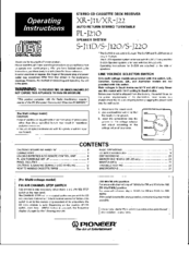 Pioneer XR-J11 Operating Instructions Manual