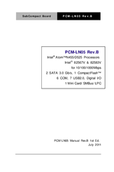 Aaeon PCM-LN05 Rev.B Manual