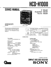 Sony HCD-H1000 Service Manual