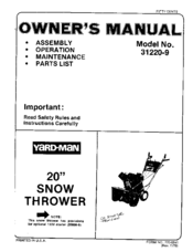 Yard-Man 31220-9 Owner's Manual