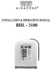 AlkaZone BHL-3100 Installation & Operating Instructions Manual