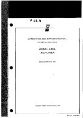 Hp 465A Operating And Service Manual