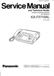 Panasonic KX-F2710AL Service Manual