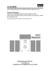 Sprite Electronics SAM-2003D Owner's Manual