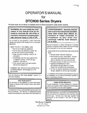 Dexter Laundry DTCH30 series Operator's Manual