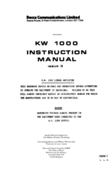 Decca Communications KW 1000 Instruction Manual
