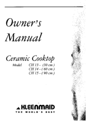 Kleenmaid CH 14 Owner's Manual
