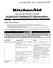 KitchenAid KUDI220T Service Technician Manual