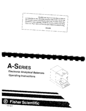 Fisher Scientific A-160 Operating Instructions Manual