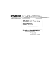 Studer A68 Product Information