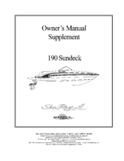 Sea Ray Boats 190 Sundeck Supplemental Owner's Manual
