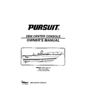 PURSUIT 1994 2600 Center Console Owner's Manual