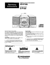 Pioneer S-P160 Operating Instructions Manual