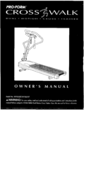 Pro-Form Cross Walk PF705027 Owner's Manual
