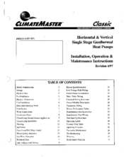 ClimateMaster HP060 Installation, Operation, &  Maintenance Instruction