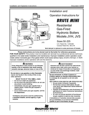Bradford White JVH Installation And Operation Instructions Manual