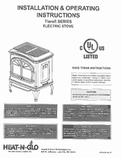 Heat & Glo TIARAE series Installation & Operating Instructions Manual