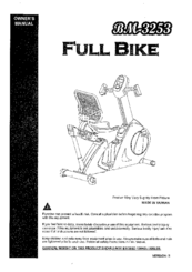 Orbit Fitness BM-3253 Owner's Manual