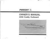 PURSUIT 1989 2200 Cuddy Outboard Owner's Manual