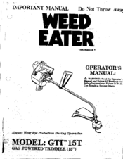 Weed Eater GTI 15T Operator's Manual