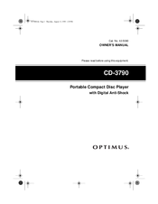 Optimus CD-3790 Owner's Manual