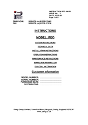 Parry PEO Instructions Manual