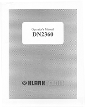 Klark Teknik DN2360 Operating Instructions Manual