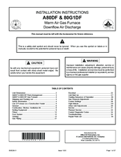 Lennox 80G1DF Installation Instructions Manual