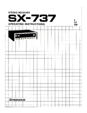 Pioneer SX-737 Operating Instructions Manual