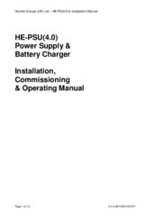 Hochiki HE-PSU(4.0) Installation, Commissioning & Operating  Manual
