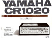 Yamaha CR1020 Owner's Manual