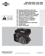 Briggs & Stratton Vanguard 118400 Operating & Maintenance Manual